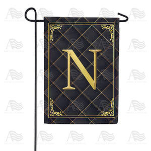 Quilted Royalty Monogram Double Sided Garden Flag
