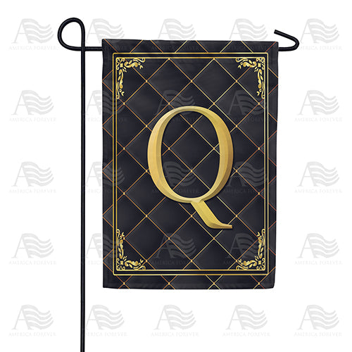 Quilted Royalty Monogram Double Sided Garden Flag