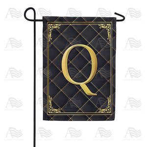 Quilted Royalty Monogram Double Sided Garden Flag