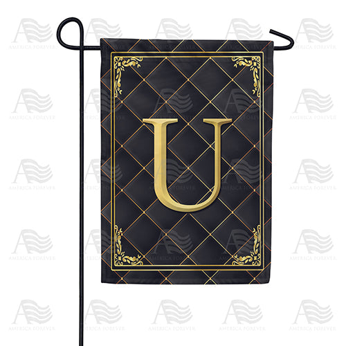 Quilted Royalty Monogram Double Sided Garden Flag