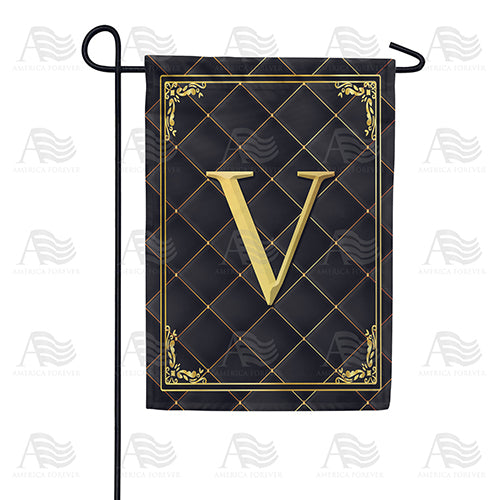 Quilted Royalty Monogram Double Sided Garden Flag