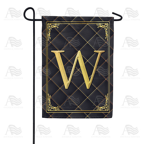 Quilted Royalty Monogram Double Sided Garden Flag