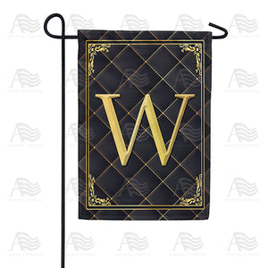 Quilted Royalty Monogram Double Sided Garden Flag