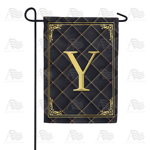 Quilted Royalty Monogram Double Sided Garden Flag