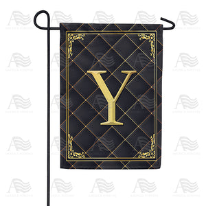 Quilted Royalty Monogram Double Sided Garden Flag