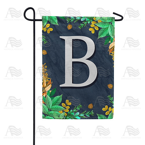 Fern On Slate Monogram Double Sided Garden Flag