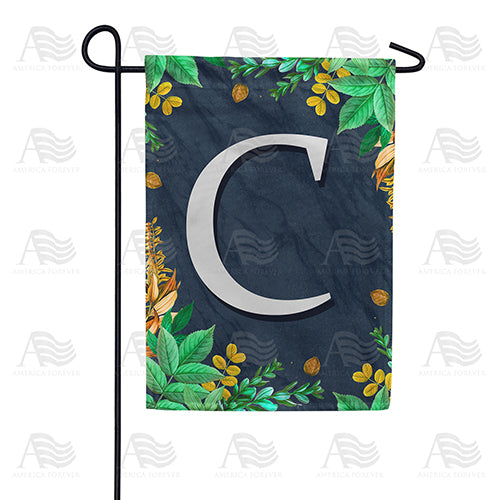 Fern On Slate Monogram Double Sided Garden Flag