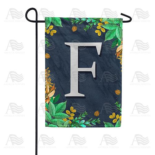Fern On Slate Monogram Double Sided Garden Flag