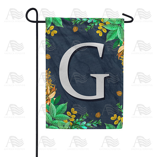Fern On Slate Monogram Double Sided Garden Flag