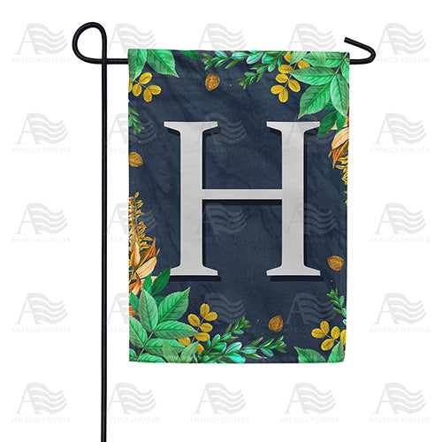 Fern On Slate Monogram Double Sided Garden Flag