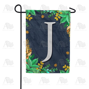Fern On Slate Monogram Double Sided Garden Flag
