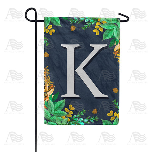 Fern On Slate Monogram Double Sided Garden Flag