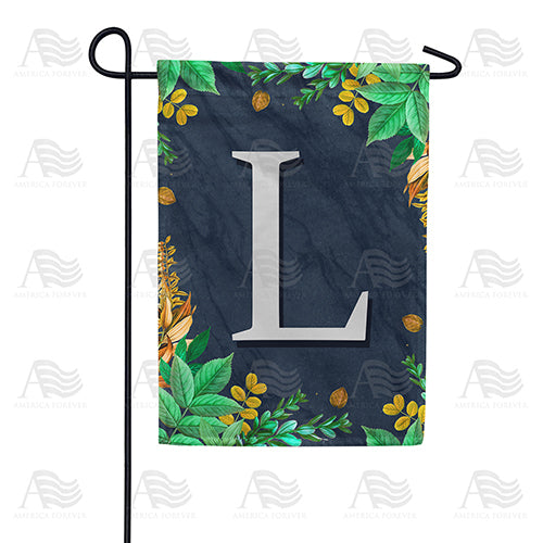 Fern On Slate Monogram Double Sided Garden Flag
