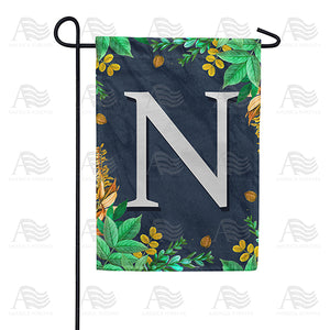 Fern On Slate Monogram Double Sided Garden Flag
