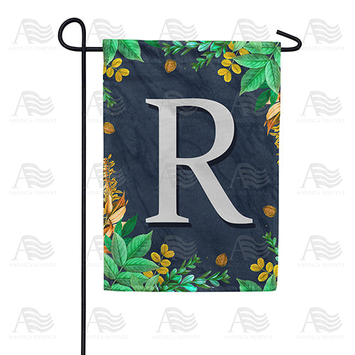 Fern On Slate Monogram Double Sided Garden Flag