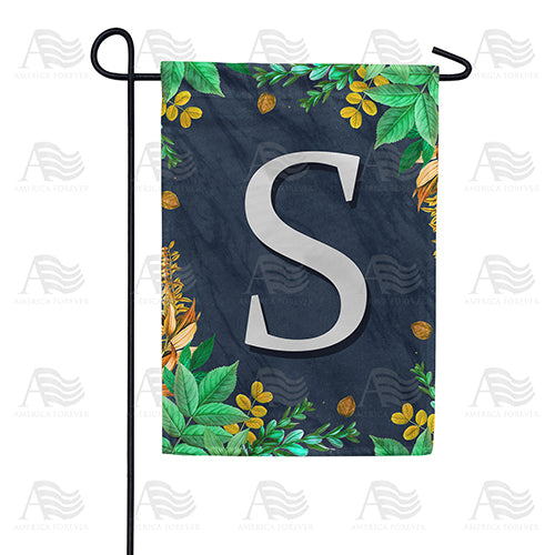 Fern On Slate Monogram Double Sided Garden Flag