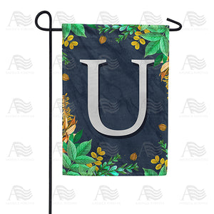 Fern On Slate Monogram Double Sided Garden Flag