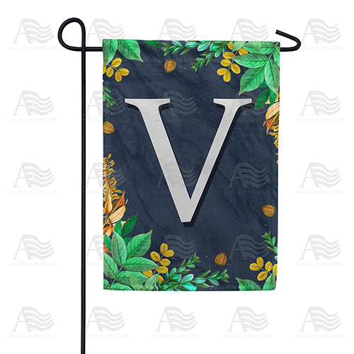 Fern On Slate Monogram Double Sided Garden Flag