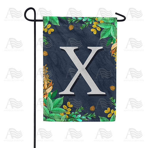 Fern On Slate Monogram Double Sided Garden Flag