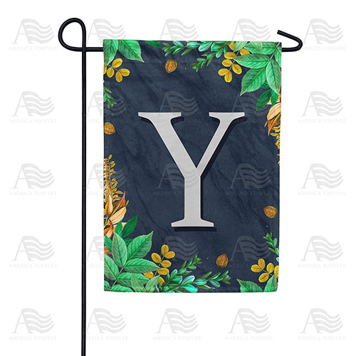 Fern On Slate Monogram Double Sided Garden Flag