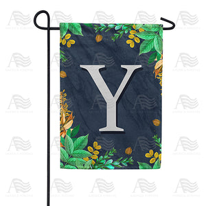 Fern On Slate Monogram Double Sided Garden Flag