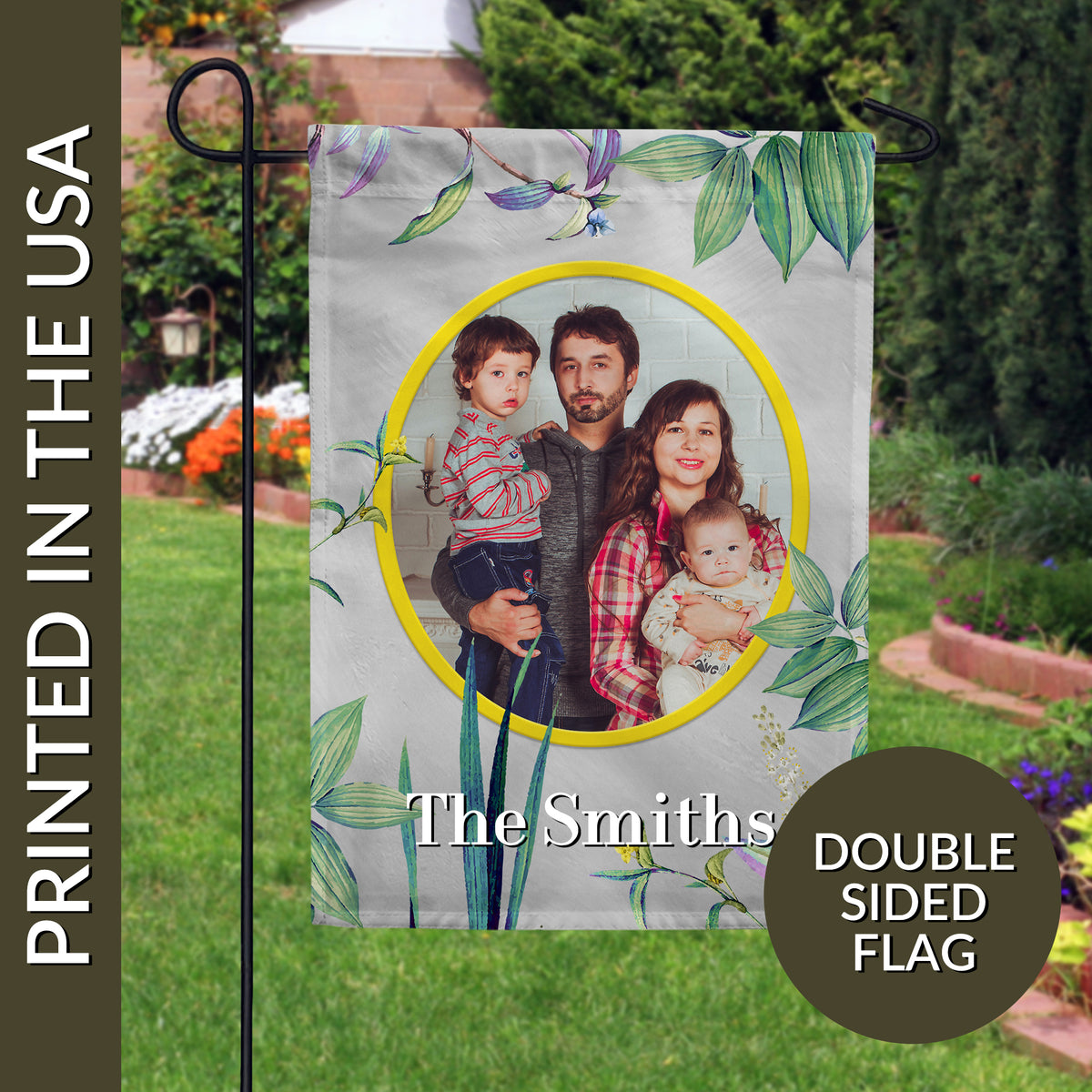 Personalized Simply Golden Garden Flag