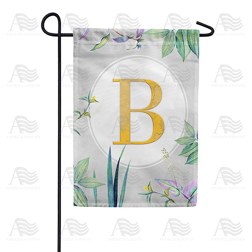 Simply Golden Monogram Double Sided Garden Flag