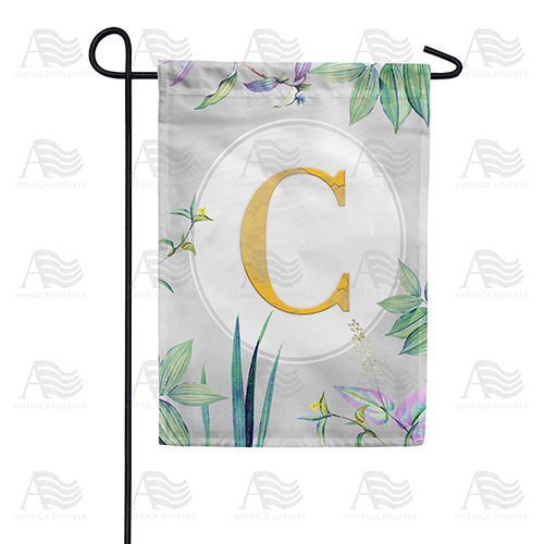 Simply Golden Monogram Double Sided Garden Flag