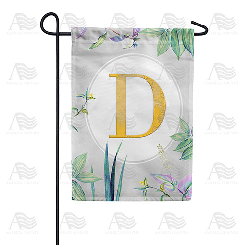 Simply Golden Monogram Double Sided Garden Flag