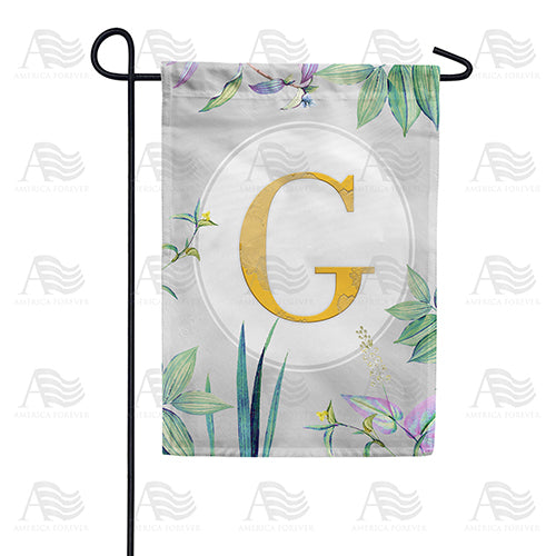 Simply Golden Monogram Double Sided Garden Flag