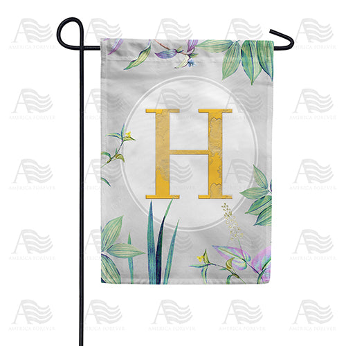 Simply Golden Monogram Double Sided Garden Flag