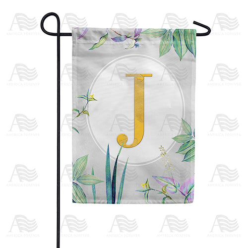 Simply Golden Monogram Double Sided Garden Flag