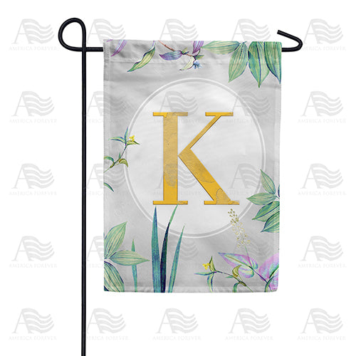 Simply Golden Monogram Double Sided Garden Flag