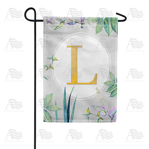 Simply Golden Monogram Double Sided Garden Flag