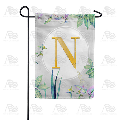 Simply Golden Monogram Double Sided Garden Flag
