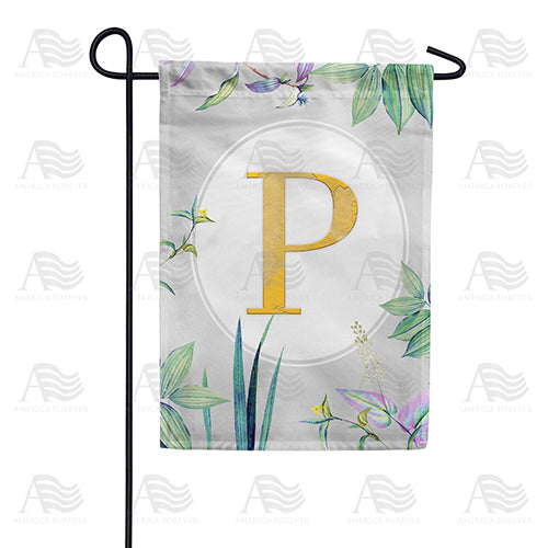 Simply Golden Monogram Double Sided Garden Flag