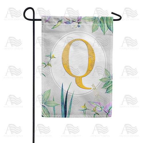 Simply Golden Monogram Double Sided Garden Flag