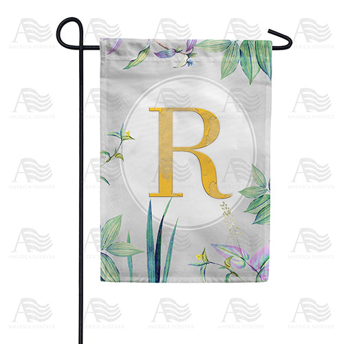 Simply Golden Monogram Double Sided Garden Flag