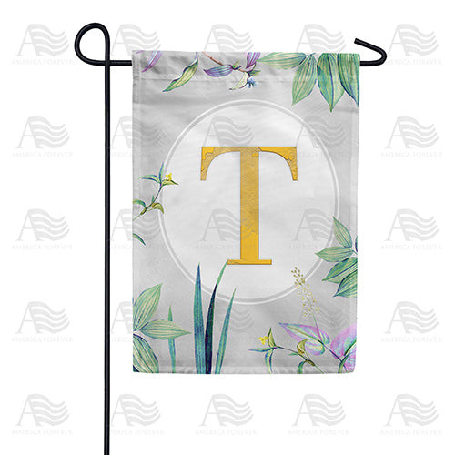 Simply Golden Monogram Double Sided Garden Flag