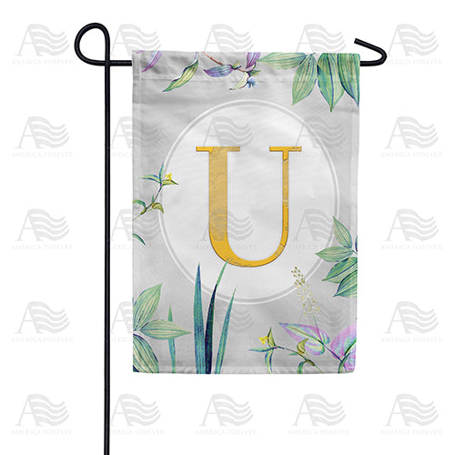 Simply Golden Monogram Double Sided Garden Flag
