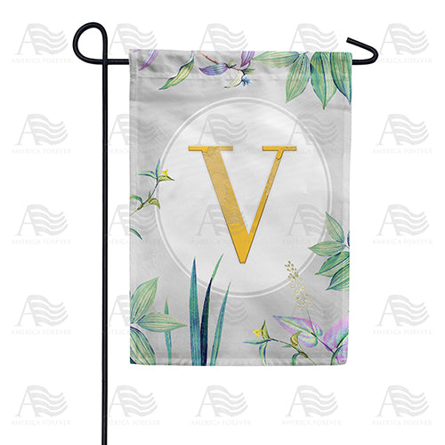 Simply Golden Monogram Double Sided Garden Flag