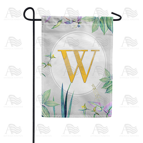 Simply Golden Monogram Double Sided Garden Flag