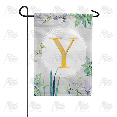 Simply Golden Monogram Double Sided Garden Flag