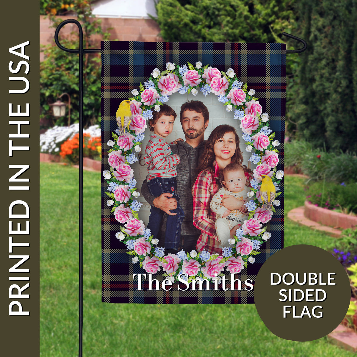 Personalized Burst Of Pink Garden Flag