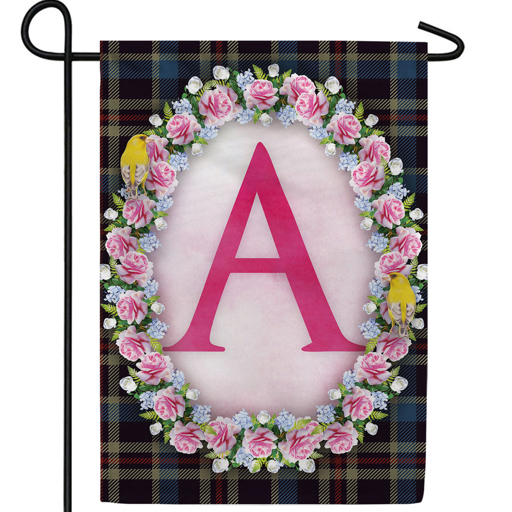 Burst Of Pink Monogram Double Sided Garden Flag