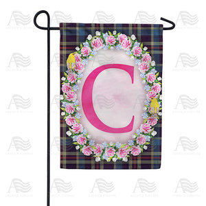 Burst Of Pink Monogram Double Sided Garden Flag