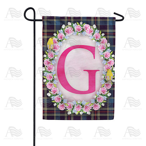 Burst Of Pink Monogram Double Sided Garden Flag