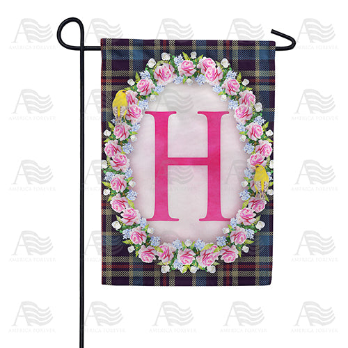 Burst Of Pink Monogram Double Sided Garden Flag