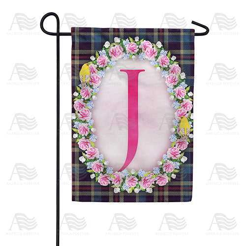 Burst Of Pink Monogram Double Sided Garden Flag