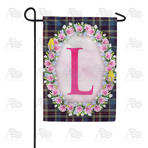 Burst Of Pink Monogram Double Sided Garden Flag